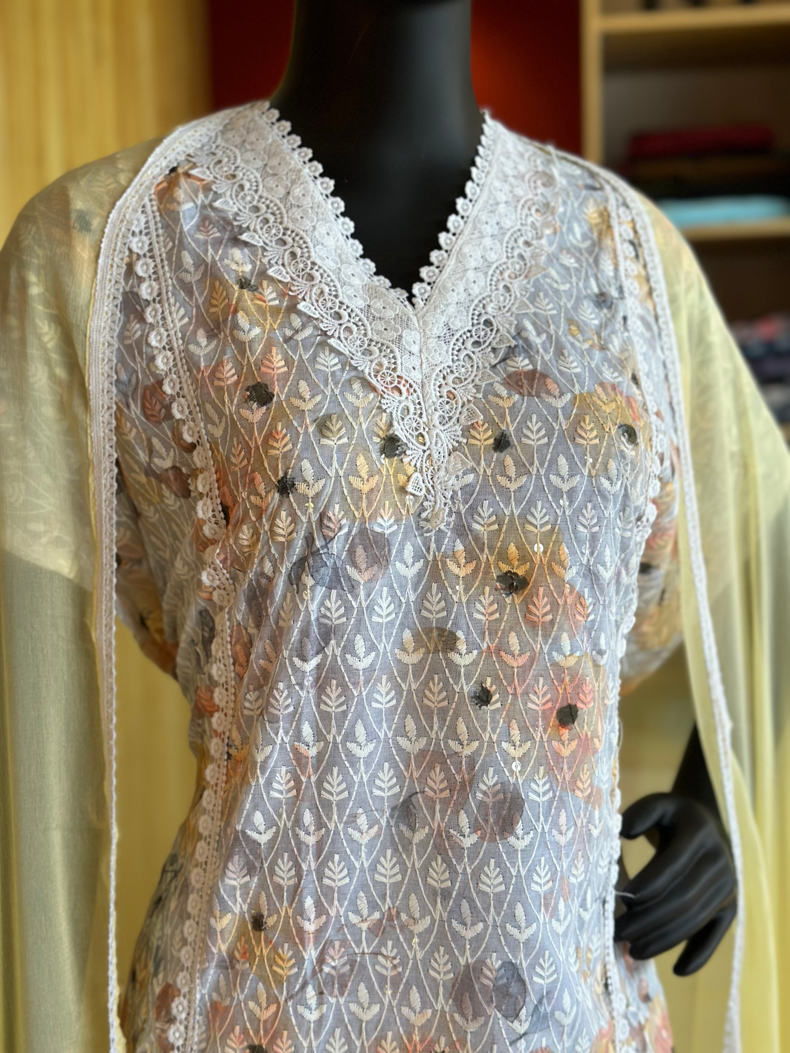 Hakoba Floral Printed Churidar Material