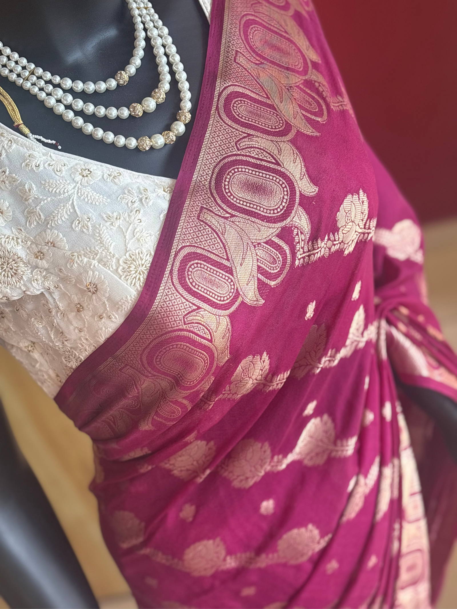 Celeste Glow Georgette Sequin Saree