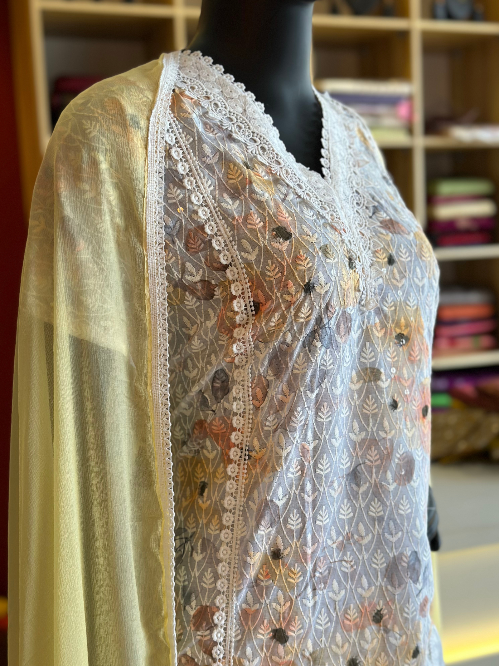 Hakoba Floral Printed Churidar Material