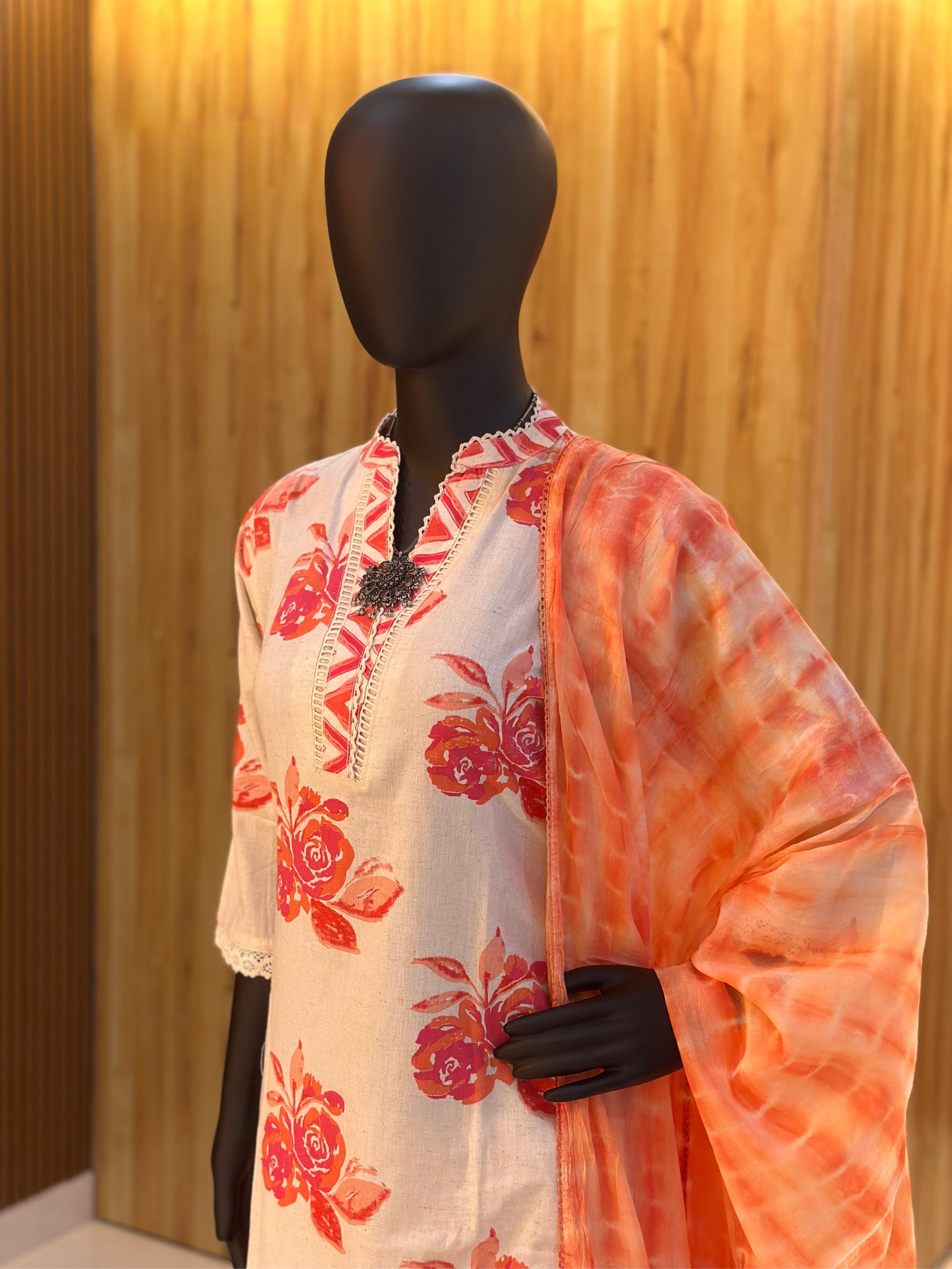 Khadi Cotton Three-Piece Set – Authentic Ethnic Elegance from Ayka Fashions