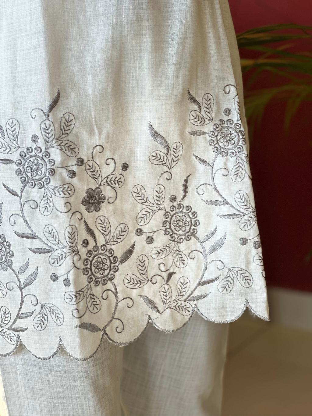 White Elegant Cotton Cord Set – Premium Ethnic Wear from Ayka Fashions