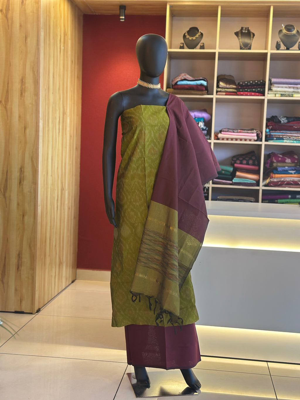 Pochampally Cotton Churidar Material – Handcrafted Elegance from Ayka Fashions