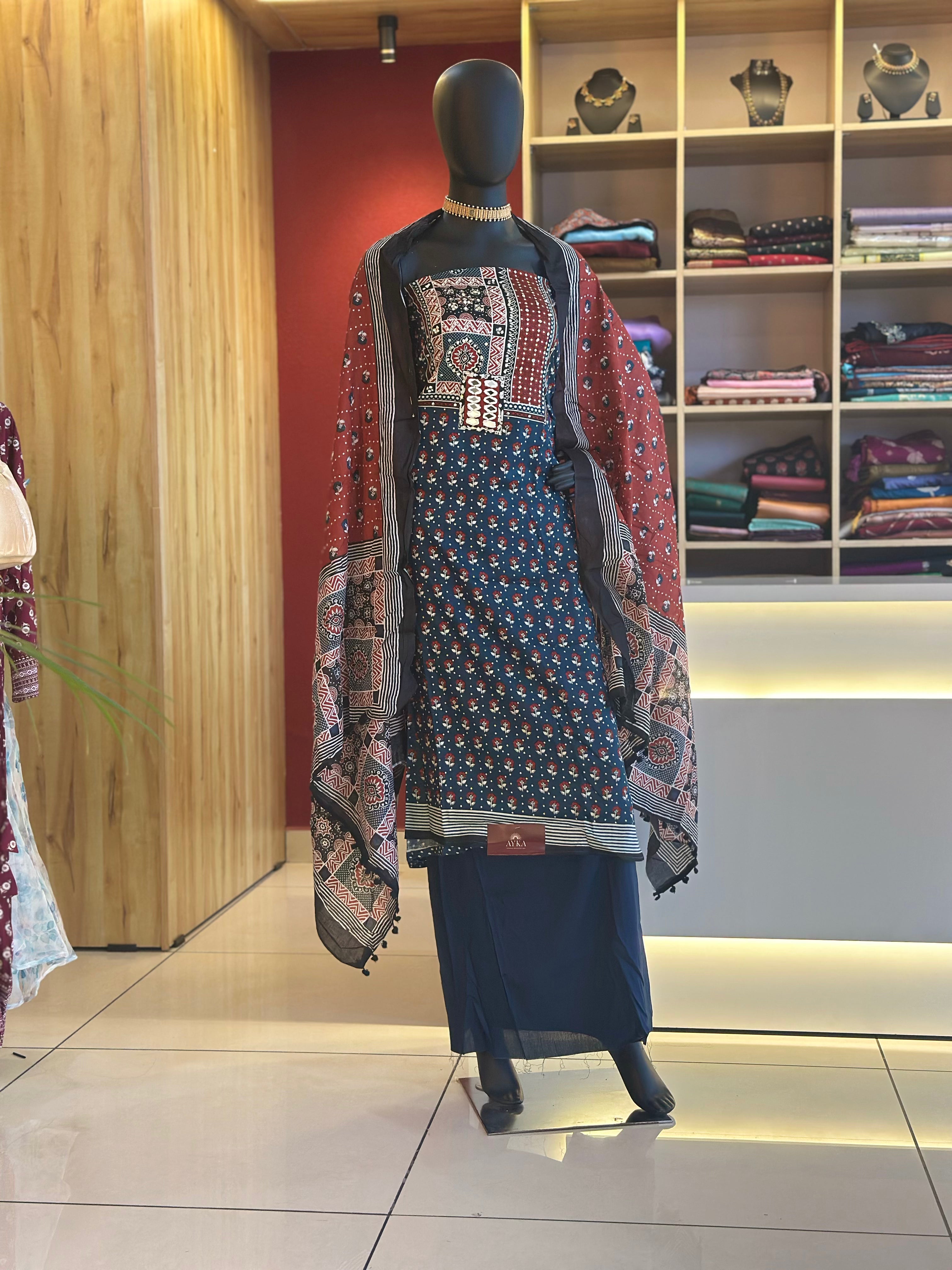 Chameli Silk Embroidery Dress Material – Premium Festive Wear by Ayka Fashions