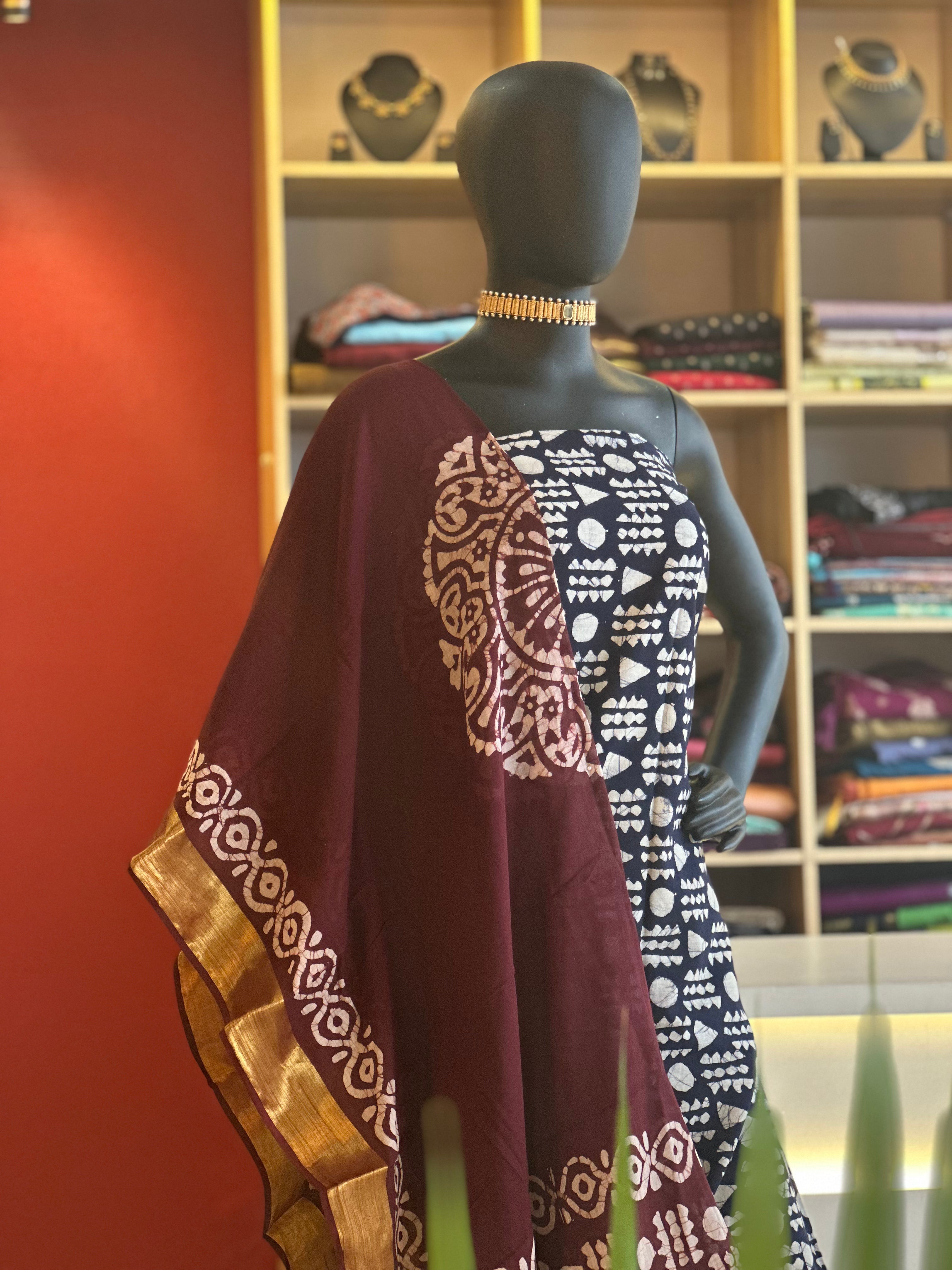 Chanderi Cotton Churidar Material – Elegant Semi-Festive Wear by Ayka Fashions