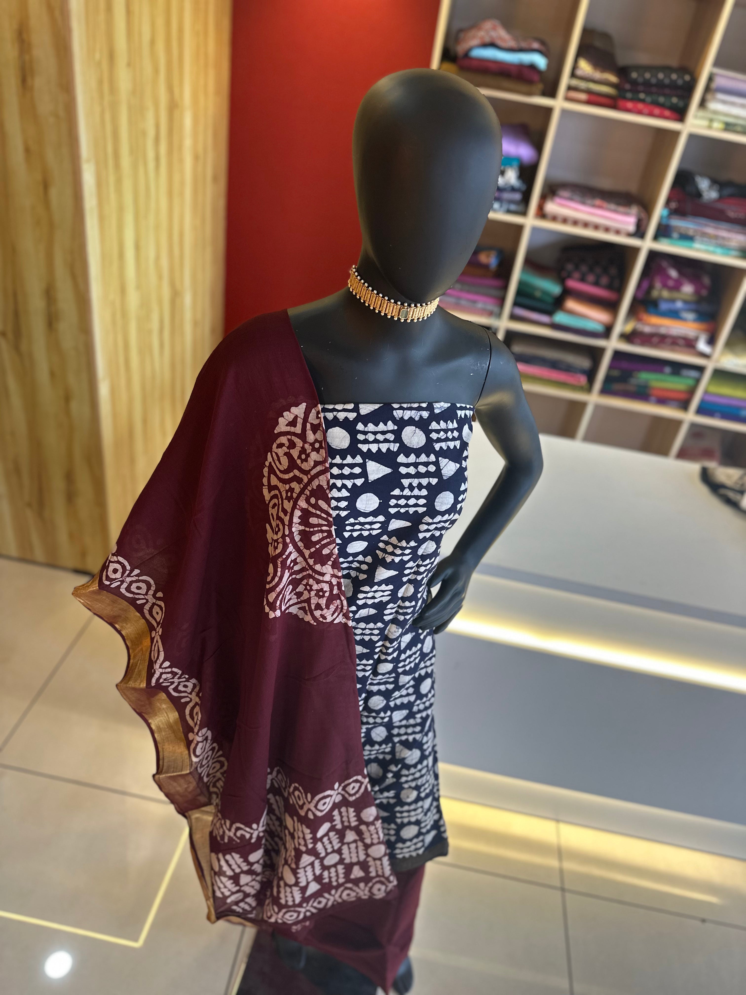 Chanderi Cotton Churidar Material – Elegant Semi-Festive Wear by Ayka Fashions