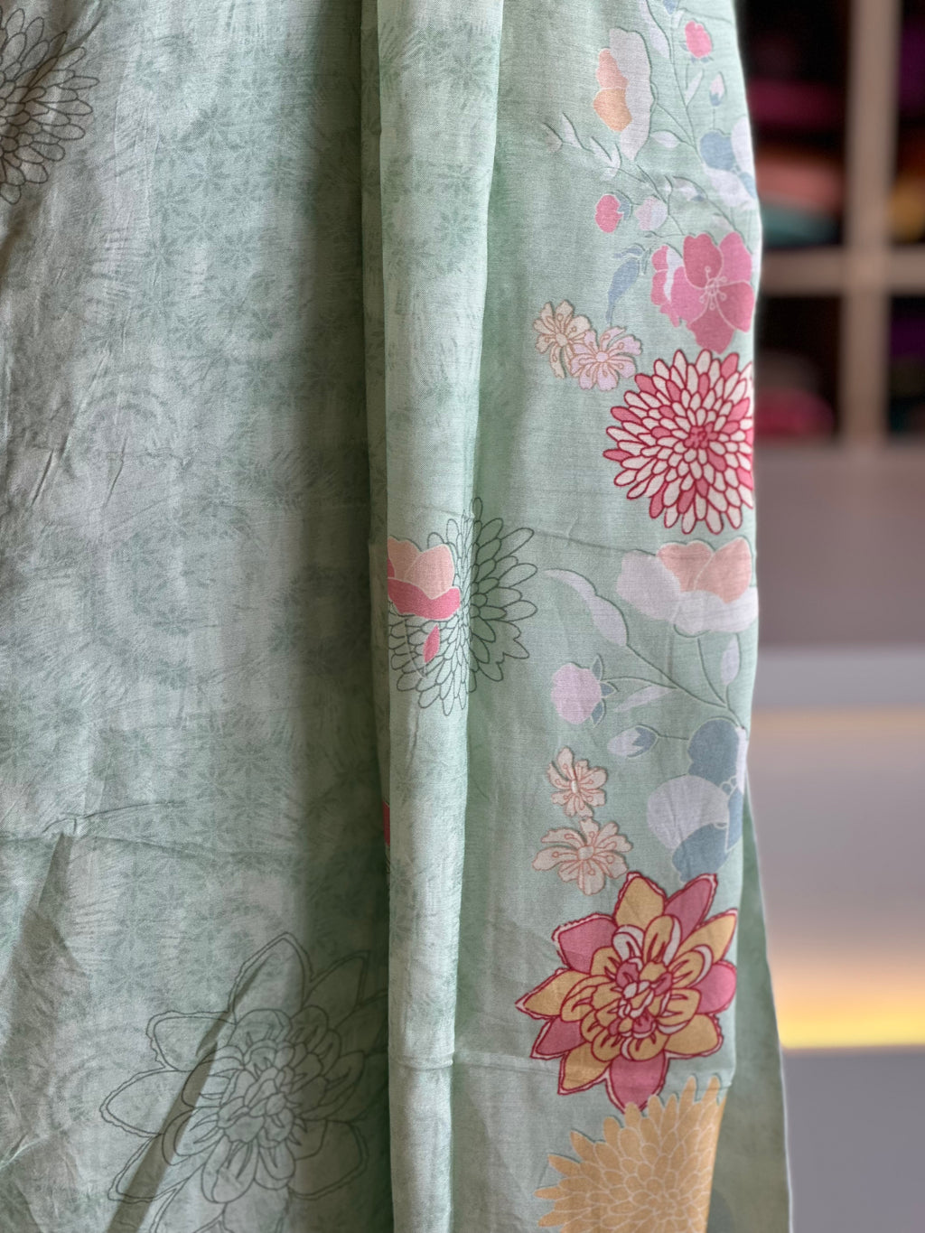 Premium Floral Muslin Churidar Set – Elegant Comfort by Ayka Fashions