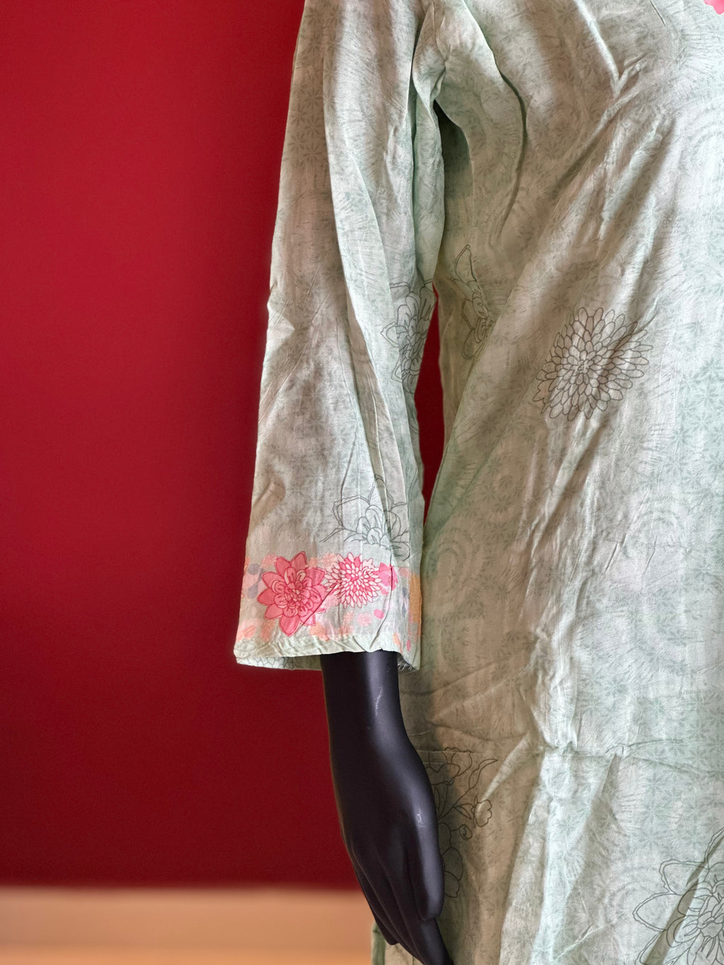 Premium Floral Muslin Churidar Set – Elegant Comfort by Ayka Fashions